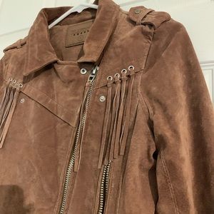 Blank NYC Suede Fringe Moto Jacket